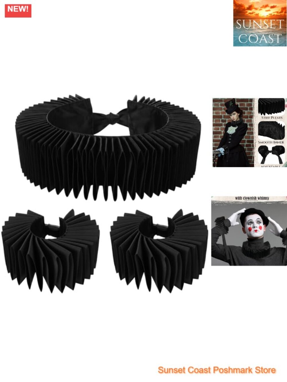 Elizabethan Ruffle Collar and Cuffs Set Costume Accessory